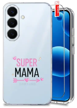 Etui do Samsung Galaxy S26 przezroczyste różne wzory dla Mamy ze szkłem