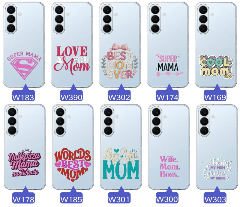 Kolekcja wzorów etui dla Mamy do Samsung Galaxy S26+ Plus: napisy Super Mama, Najlepsza Mama na świecie, best mom ever, cool mom, I love you mom