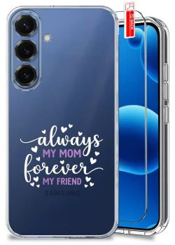 Etui do Samsung Galaxy S25 FE przezroczyste różne wzory dla Mamy ze szkłem