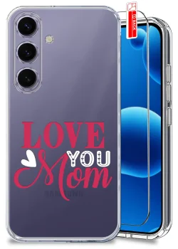 Etui do Samsung Galaxy S24+ Plus przezroczyste różne wzory dla Mamy ze szkłem