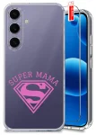 Etui do Samsung Galaxy S24 przezroczyste różne wzory dla Mamy ze szkłem