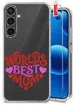 Etui do Samsung Galaxy S23 FE przezroczyste różne wzory dla Mamy ze szkłem