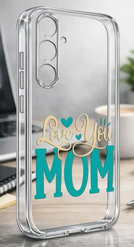 Etui na Dzień Matki do Samsung Galaxy A54 5G, bezbarwny case z kolorowym nadrukiem Love You Mom