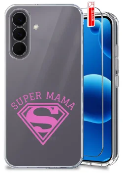 Etui do Samsung Galaxy A57 5G przezroczyste różne wzory dla Mamy ze szkłem