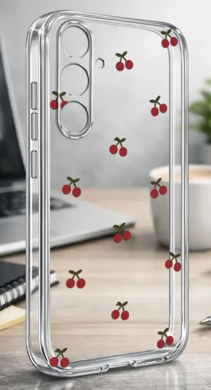 Przezroczyste modne etui z wisienkami do Samsung Galaxy A36 / A37 5G