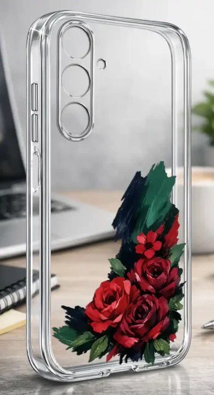 Przezroczyste modne etui z różami do Samsung Galaxy A17 5G