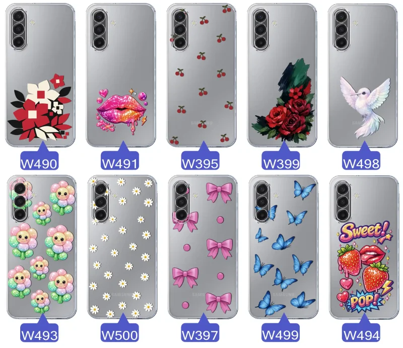 Kolekcja modnych etui z wzorami do Samsung Galaxy A17 5G – kolorowe motywy z kokardkami, różami, motylami, ustami, wisienkami