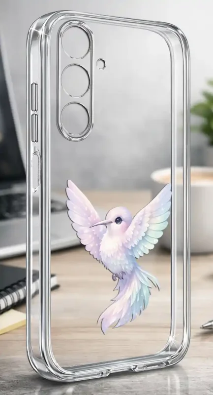 Przezroczyste modne etui z ptaszkiem do Samsung Galaxy A26 5G