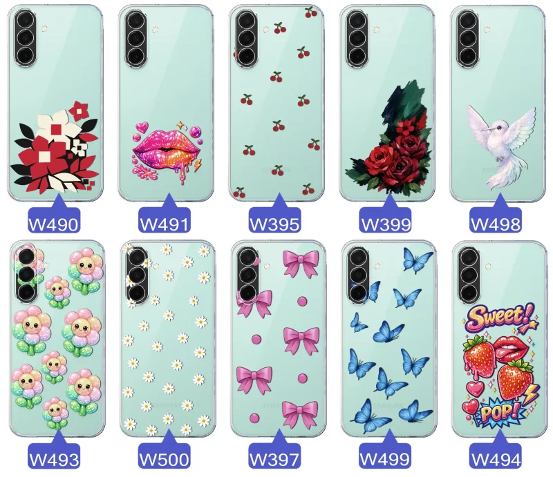 Kolekcja modnych etui z wzorami do Samsung Galaxy A26 5G – kolorowe motywy z kokardkami, różami, motylami, ustami, wisienkami
