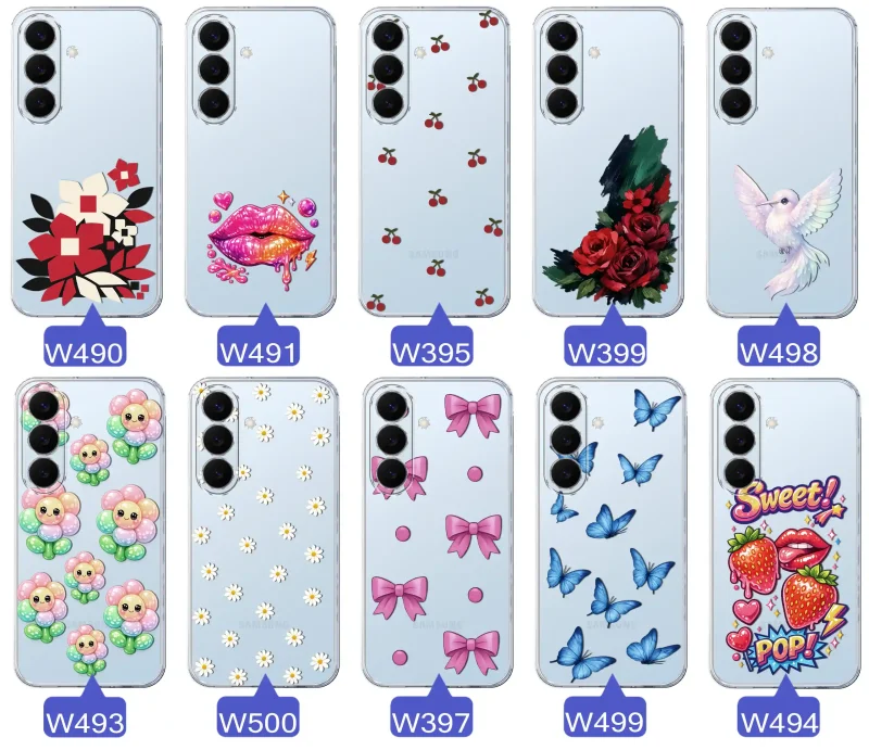 Kolekcja modnych etui z wzorami do Samsung Galaxy S26+ Plus – kolorowe modne wzory z kokardkami, różami, motylami, ustami, wisienkami