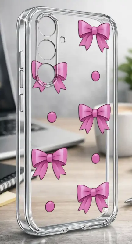 Przezroczyste modne etui z kokardkami do Samsung Galaxy S25 FE