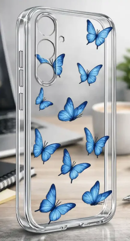 Przezroczyste modne etui z motylkami do Samsung Galaxy S25+ Plus