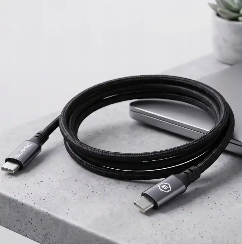 Szybki kabel USB-C 60W Blavec w nylonowym oplocie do ładowania i transmisji danych