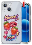 Etui do iPhone 15 Plus przezroczyste różne wzory modne ze szkłem