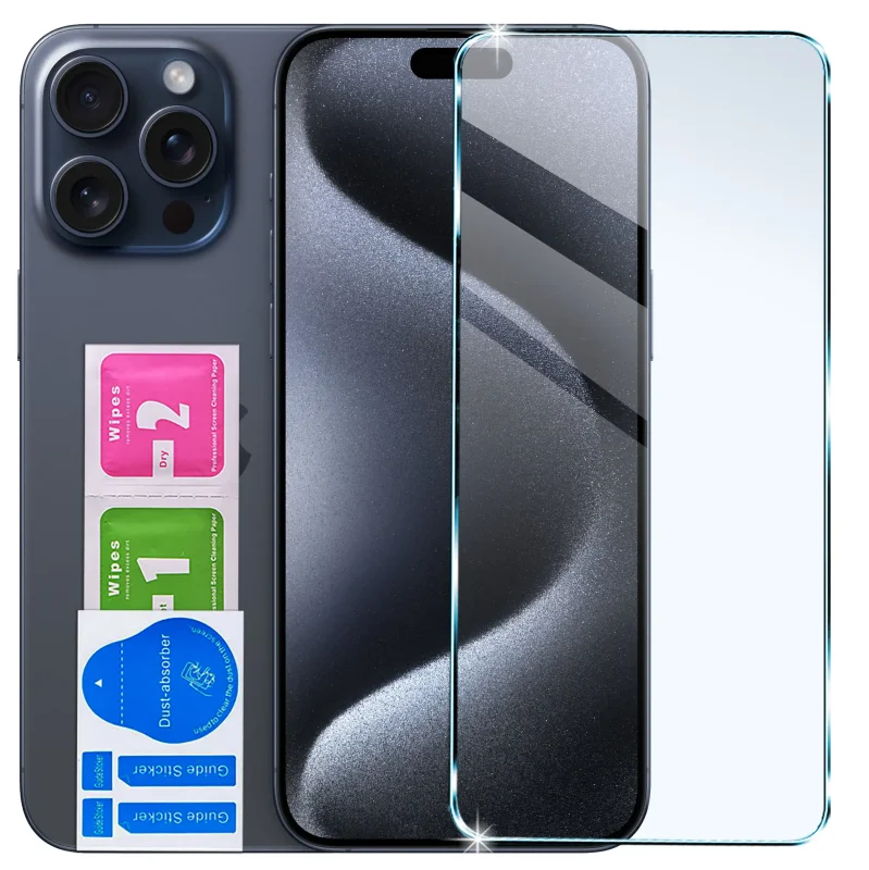 Szkło hartowane do iPhone 15 Pro z zestawem montażowym
