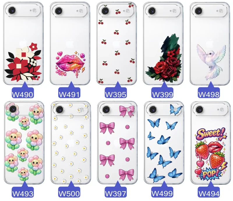 Kolekcja modnych etui z wzorami do iPhone Air – kolorowe modne wzory z kokardkami, różami, motylami, ustami, wisienkami