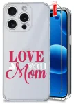 Etui do iPhone 16 Pro Max przezroczyste różne wzory dla Mamy ze szkłem