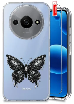Etui do Xiaomi Redmi A3 4G przezroczyste różne wzory modne ze szkłem