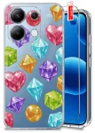 Etui do Xiaomi Redmi Note 13 4G przezroczyste różne wzory modne ze szkłem