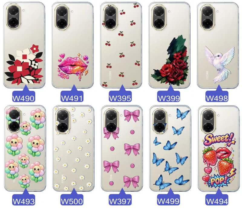 Kolekcja modnych etui z wzorami do Xiaomi Redmi A5 – kolorowe motywy z kokardkami, różami, motylami, ustami, wisienkami