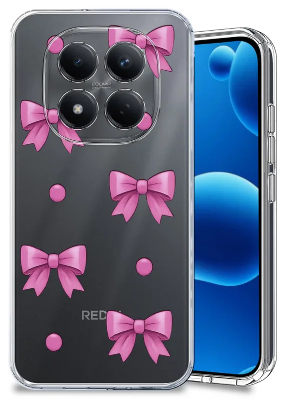 Przezroczyste etui do Xiaomi Redmi Note 15 Pro+ Plus 5G z modnym wzorem kokardek