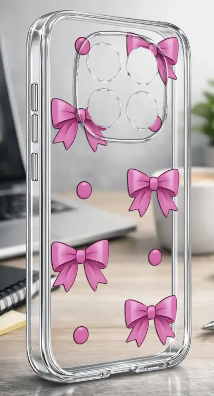 Przezroczyste modne etui z kolorowym nadrukiem kokardek do Xiaomi Redmi Note 15 Pro+ Plus 5G