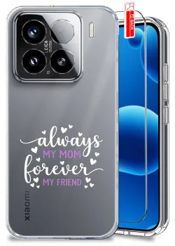 Etui do Xiaomi 15 przezroczyste różne wzory dla Mamy ze szkłem
