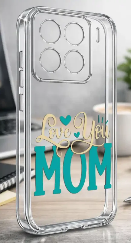 Etui na Dzień Matki do Xiaomi 15 Pro, bezbarwny case z kolorowym nadrukiem Love You Mom