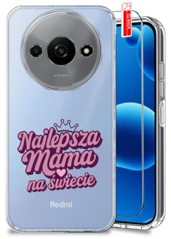 Etui do Xiaomi Redmi A3 4G przezroczyste różne wzory dla Mamy ze szkłem