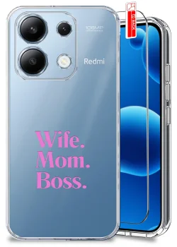 Etui do Xiaomi Redmi Note 13 Pro 4G przezroczyste różne wzory dla Mamy ze szkłem