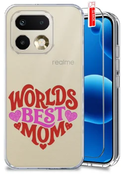 Etui do Realme 16 Pro przezroczyste różne wzory dla Mamy ze szkłem