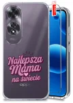 Etui do Oppo A60 4G przezroczyste różne wzory dla Mamy ze szkłem