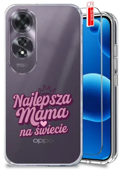 Etui do Oppo A60 4G przezroczyste różne wzory dla Mamy ze szkłem