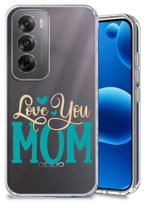 Etui dla Mamy do Oppo Reno 12 Pro 5G przezroczyste z napisem Love You Mom