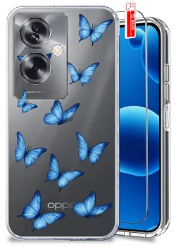 Etui do Oppo A79 5G przezroczyste różne wzory modne ze szkłem