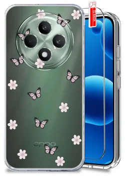 Etui do Oppo Reno 12 F / 12 FS 4G / 5G przezroczyste różne wzory modne ze szkłem