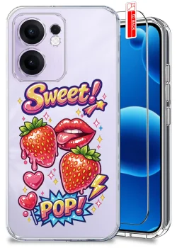 Etui do Oppo Reno 13 FS 5G / 13 F 5G przezroczyste różne wzory modne ze szkłem
