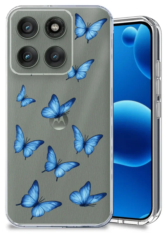 Przezroczyste etui do Motorola Edge 60 Pro 5G z modnym wzorem motylków