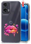 Etui do Motorola Moto G35 5G przezroczyste różne wzory modne ze szkłem