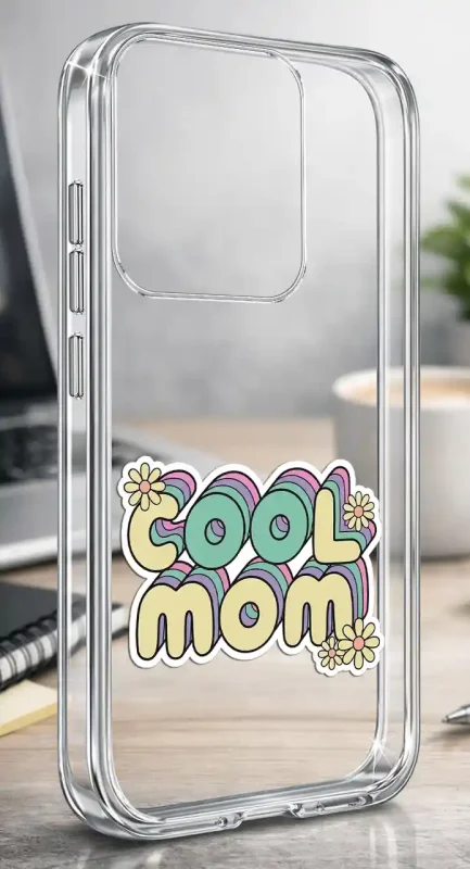 Etui na Dzień Matki do Motorola Edge 50 Neo, bezbarwny case z napisem COOL MOM