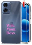 Etui do Motorola Moto G24 / G24 Power / G04 / E14 przezroczyste różne wzory dla Mamy ze szkłem
