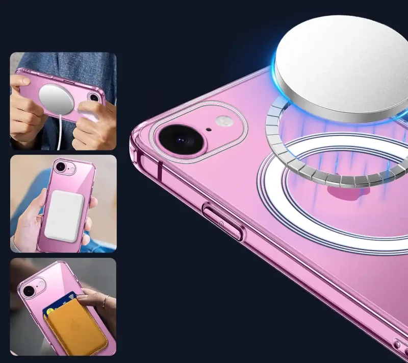 Etui MagSafe do iPhone 16e / 17e kompatybilne z ładowarką indukcyjną i akcesoriami magnetycznymi