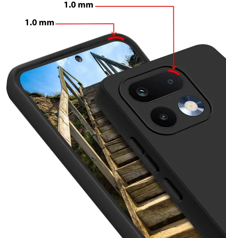 Etui matowe czarne na Realme 16 Pro+ Plus 5G z podwyższonym rantem 1.0 mm – ochrona ekranu i modułu aparatu