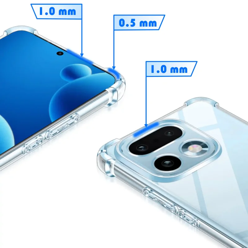 Etui przezroczyste do Realme 16 Pro+ Plus 5G z podwyższonymi rantami 1 mm przy ekranie i aparacie
