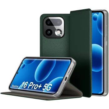 Etui do Realme 16 Pro+ Plus 5G zielone magnetyczne zamykane