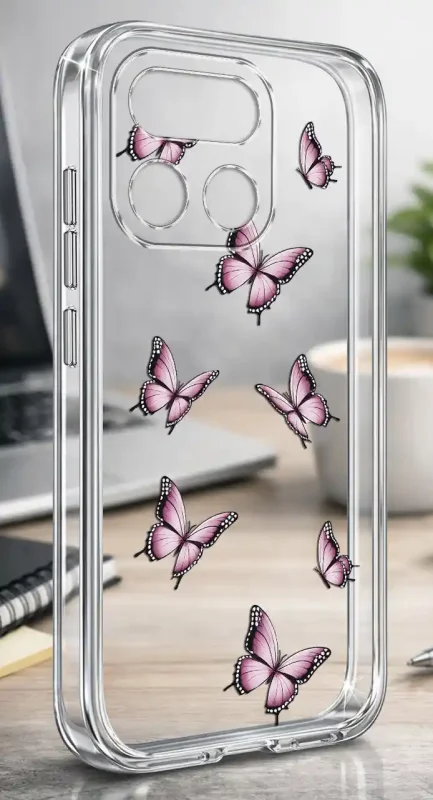 Przezroczyste etui z wiosennym wzorem motyli do Realme 16 Pro+ Plus 5G