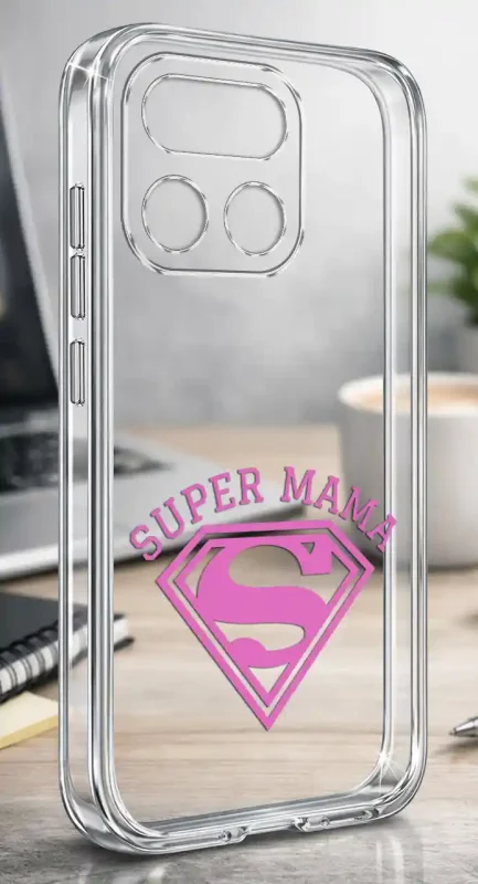 Etui na Dzień Matki do Realme 16 Pro+ Plus 5G, bezbarwny case z kolorowym nadrukiem Super Mama