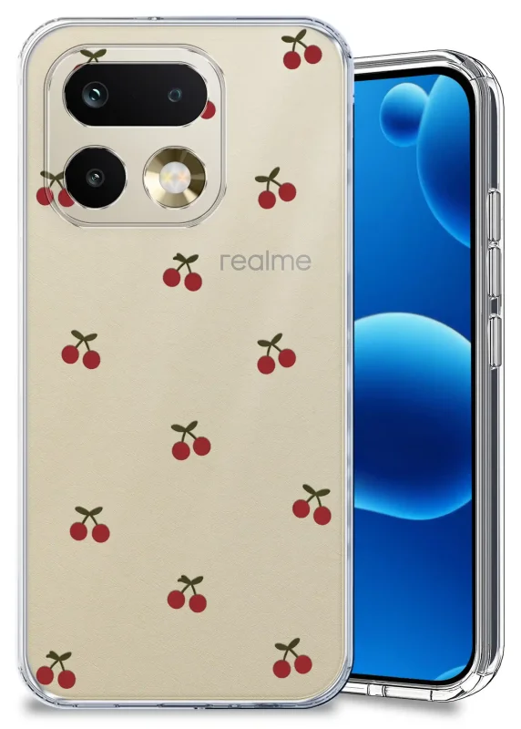 Przezroczyste etui do Realme 16 Pro+ Plus 5G z modnym wzorem wisienek