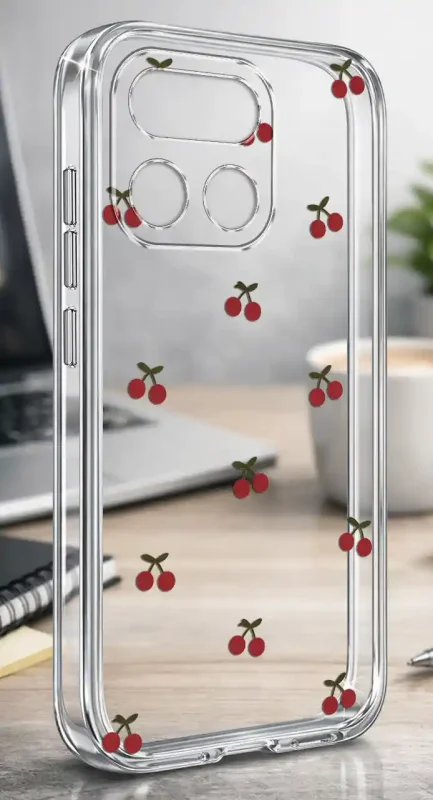 Przezroczyste modne etui z wisienkami do Realme 16 Pro+ Plus 5G