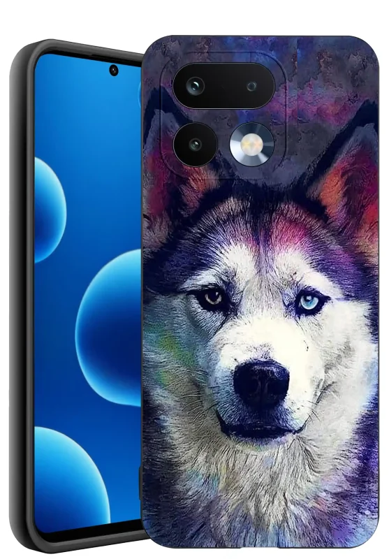 Etui z nadrukiem psa husky do Realme 16 Pro+ Plus 5G